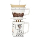 Ceramiczny dripper do kawy z kubkiem 350 ml – zestaw do parzenia kawy przelewowej z filtrem papierowym