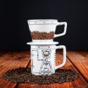 Ceramiczny zestaw do kawy drip z kubkiem 350 ml – dripper do parzenia kawy przelewowej na ziarnach kawy