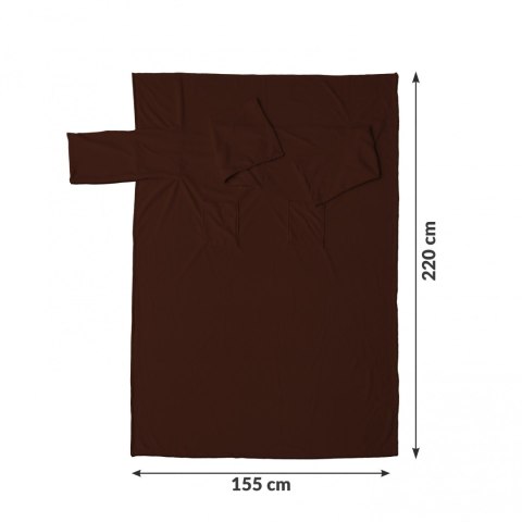 Brązowa bluza koc dla pary 220x155 cm – duży rozmiar zapewniający wygodę i ciepło podczas wspólnego relaksu