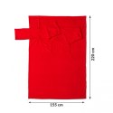 Czerwona bluza koc dla pary 220x155 cm – duży rozmiar zapewniający komfort, ciepło i wygodę podczas wspólnego relaksu