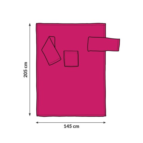 Wymiary kocobluzy oversize - 145 × 205 cm, duża bluza z kapturem dla dorosłych