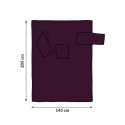 Fioletowa bluza koc Super Mama 205x145 cm – duży, uniwersalny rozmiar zapewniający komfort i ciepło podczas relaksu