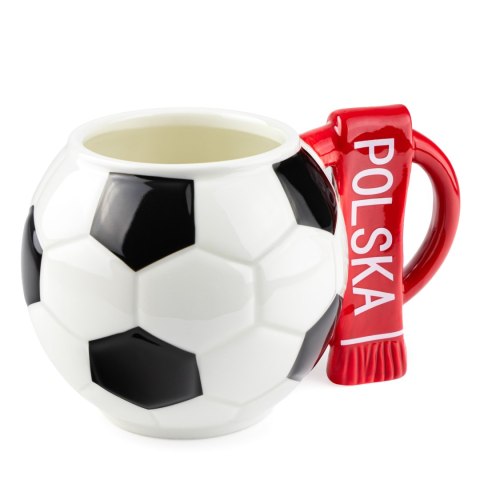 Kubek piłka nożna 700 ml z napisem Polska – porcelanowy kubek dla kibica, idealny na prezent