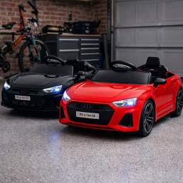Audi RS e-tron GT na akumulator dla dzieci w kolorze czarnym i czerwonym – sportowe auta elektryczne