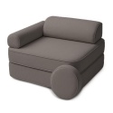 Grafitowa sofa piankowa modułowa dla dzieci Pocket Seat