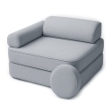 Jasnoszara sofa piankowa modułowa dla dzieci Pocket Seat