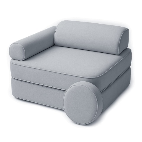 Jasnoszara sofa piankowa modułowa dla dzieci Pocket Seat