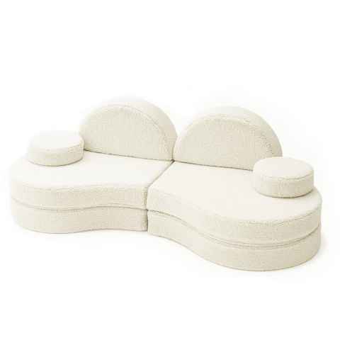Miękka sofa modułowa dla dzieci Bearly w kolorze białym