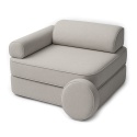 Modułowa sofa piankowa dla dzieci w kolorze beżowym - rozkładany zestaw do zabawy i odpoczynku