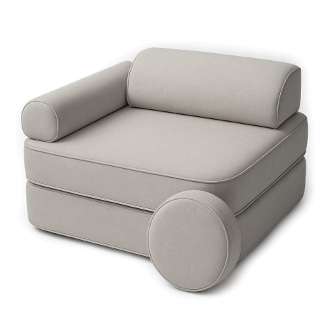 Modułowa sofa piankowa dla dzieci w kolorze beżowym - rozkładany zestaw do zabawy i odpoczynku
