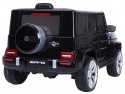 Mercedes G63 AMG dla dzieci czarny – widok z tyłu pod kątem, napęd 4x4