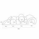 Wymiary Aesthetic Playset MeowBaby® – zestaw piankowy 5 elementów, długość 185 cm, modułowy tor przeszkód dla dzieci