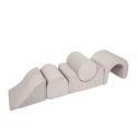 Aesthetic Playset MeowBaby® beżowy – 5-elementowy zestaw piankowy ze sztruksu, modułowy tor przeszkód i siedziska dla dzieci