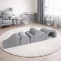 Szary Aesthetic Playset MeowBaby® w nowoczesnym pokoju dziecięcym – 5-elementowy zestaw piankowy jako główne zdjęcie produktu