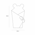 Wymiary rożka niemowlęcego Bearly 65x35 cm z uszami misia – schemat produktu dla noworodka