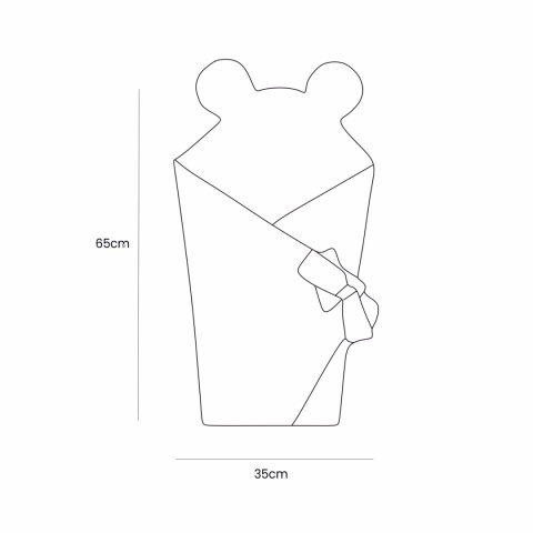 Wymiary rożka niemowlęcego Bearly 65x35 cm z uszami misia – schemat produktu dla noworodka
