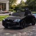 Czarne auto na akumulator BMW M4 dla dziecka z LED, sportowe felgi, model premium