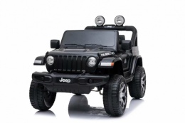 erenowy Jeep Rubicon dla dziecka – czarne auto na akumulator 4x4 z realistycznym wyglądem i dużymi kołami