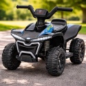 Czarny elektryczny quad dla dzieci w sportowym stylu z szerokimi kołami i światłami LED - zdjęcie kwadratowe