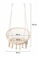 Huśtawka bocianie gniazdo 80 cm – wymiary siedziska i długość lin 120 cm