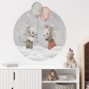 Naklejka na ścianę dla dzieci Kraina Snów z myszkami i balonami w pokoju dziecka
