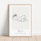 Plakat metryczka dziecka Line Art - personalizowana pamiątka narodzin