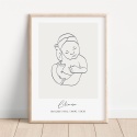Metryczka dziecka line art z imieniem Liliana