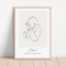 Personalizowany plakat Line Art - metryczka narodzin dziecka