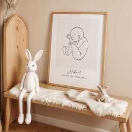 Personalizowany plakat dla dziecka line art Hubert