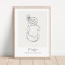 Personalizowany plakat z metryczką dziecka Line Art