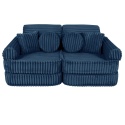 Granatowa sofa modułowa dla dziecka z kolekcji Churros z miękkiego sztruksu