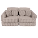 Beżowa sofa modułowa dla dziecka z miękkiego sztruksu Churros