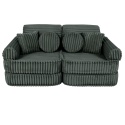 Oliwkowa sofa modułowa dla dziecka z prążkowanego sztruksu Churros
