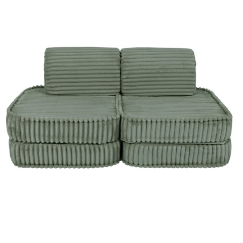 Zielona sofa modułowa dla dziecka z prążkowanego sztruksu - kolekcja Churros
