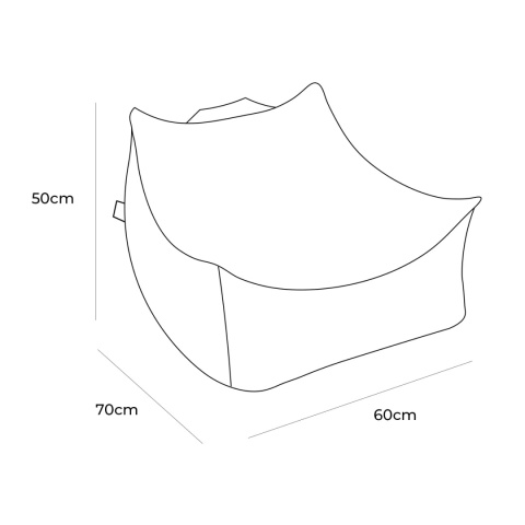 Wymiary pufy Churros Sako Bag dla dzieci - 70 x 60 x 50 cm