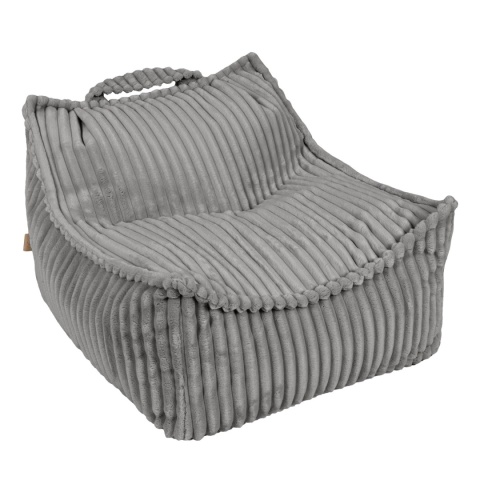 Szara pufa Churros Sako Bag z prążkowanego sztruksu dla dzieci