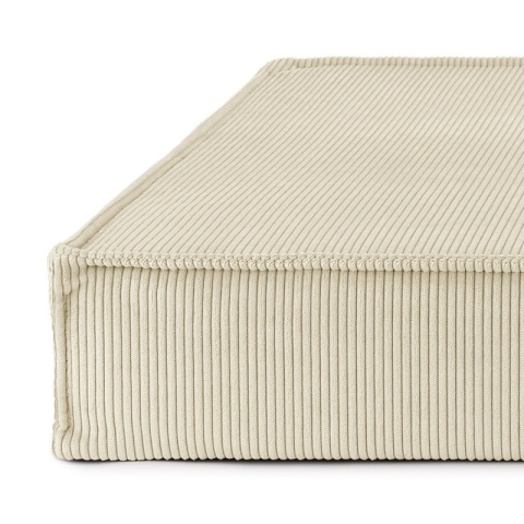 Materac dla psa Torino beige – zbliżenie prążkowanego materiału i wykończenia