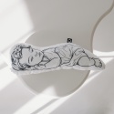 Poduszka newborn z ilustracją śpiącej dziewczynki niemowlęcia – personalizowana poduszka dla dziecka