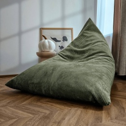 Oliwkowa pufa worek MANCHESTER LN37 sztruksowa beanbag do salonu i pokoju młodzieżowego