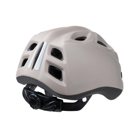 Kask dziecięcy Bobike beżowy z odblaskami i systemem regulacji