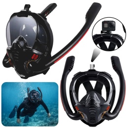 Maska do snorkelingu pełnotwarzowa AntiFog DryTop czarna L XL