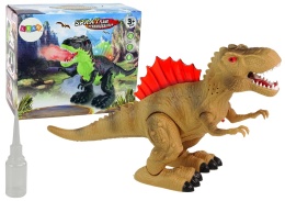 Dinozaur ziejący ogniem z parą wodną świecące oczy i efekty dźwiękowe