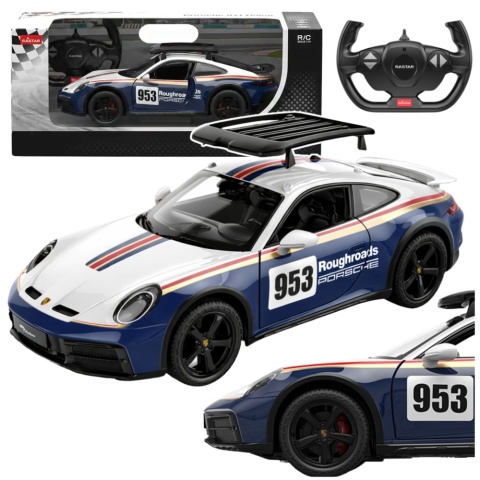 Zdalnie sterowane auto Porsche 911 Dakar RC Rastar 1:14 z pilotem i otwieranymi drzwiami