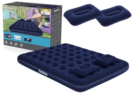 Dwuosobowy materac dmuchany 203x152 cm z dwoma poduszkami – wygodny materac turystyczny do domu, namiotu i na camping.
