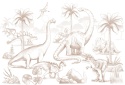 Tapeta ścienna z dinozaurami do pokoju dziecka inspirowana światem prehistorycznym