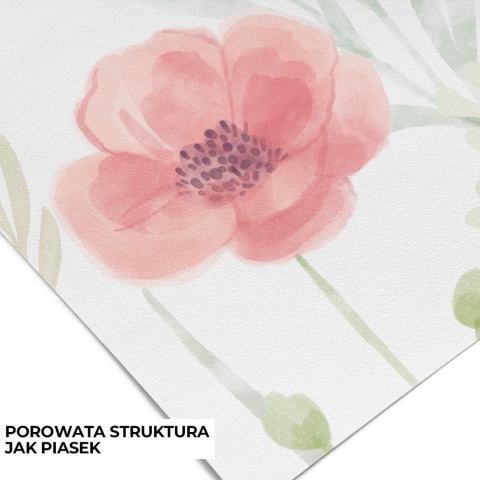Tapeta kwiaty boho do pokoju dziecka pastelowe polne kwiaty z motylami na jasnym tle