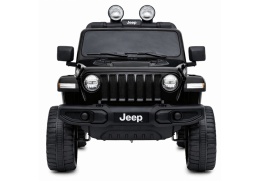 Jeep Rubicon na akumulator dla dzieci czarny widok od przodu