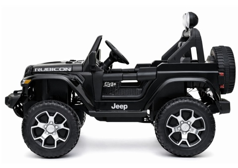 Jeep Rubicon na akumulator dla dzieci czarny widok z boku