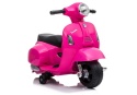 Różowy skuter na akumulator Vespa GTS 300 Mini dla dzieci widok z przodu i boku