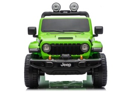 Jeep Rubicon 4x4 zielony auto na akumulator dla dzieci widok z przodu
